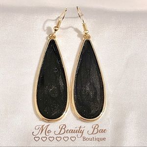 Black Water Drop Earrings